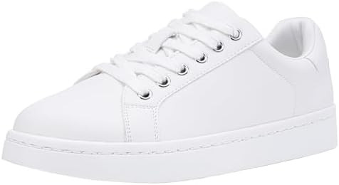 Vepose Women's Walking Sneakers, White Dressy Tennis Shoes with Arch Support, Lace up Casual Low ... | Amazon (US)