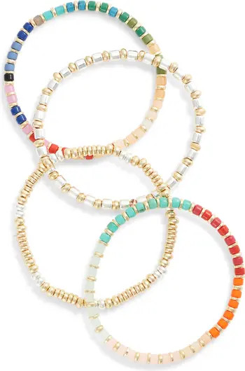 Set of 4 Beaded Stretch Bracelets | Nordstrom