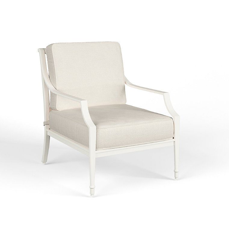Grayson Lounge Chair with Cushions in White Finish | Frontgate | Frontgate