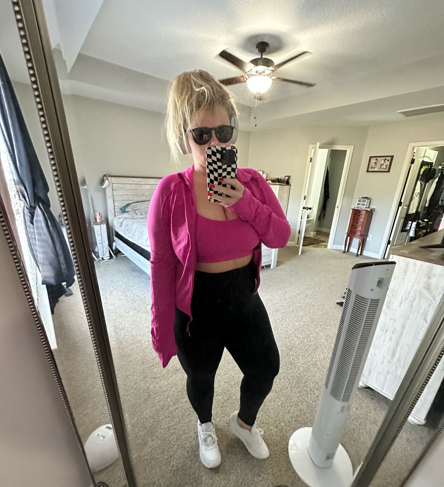 Workout attire of the day. Everything is from Amazon, including my Bose headphones. My shoes are also from Amazon and they are just a plain white Reeboks, but they are perfect for working out in.

#LTKstyletip #LTKfit #LTKunder50