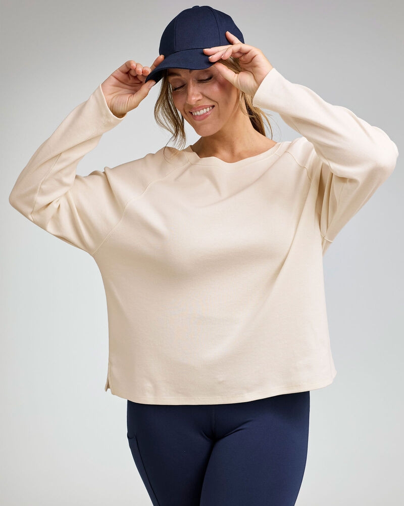 Long Sleeve Raglan Top - Grey, Navy | Cotton Traders (UK)