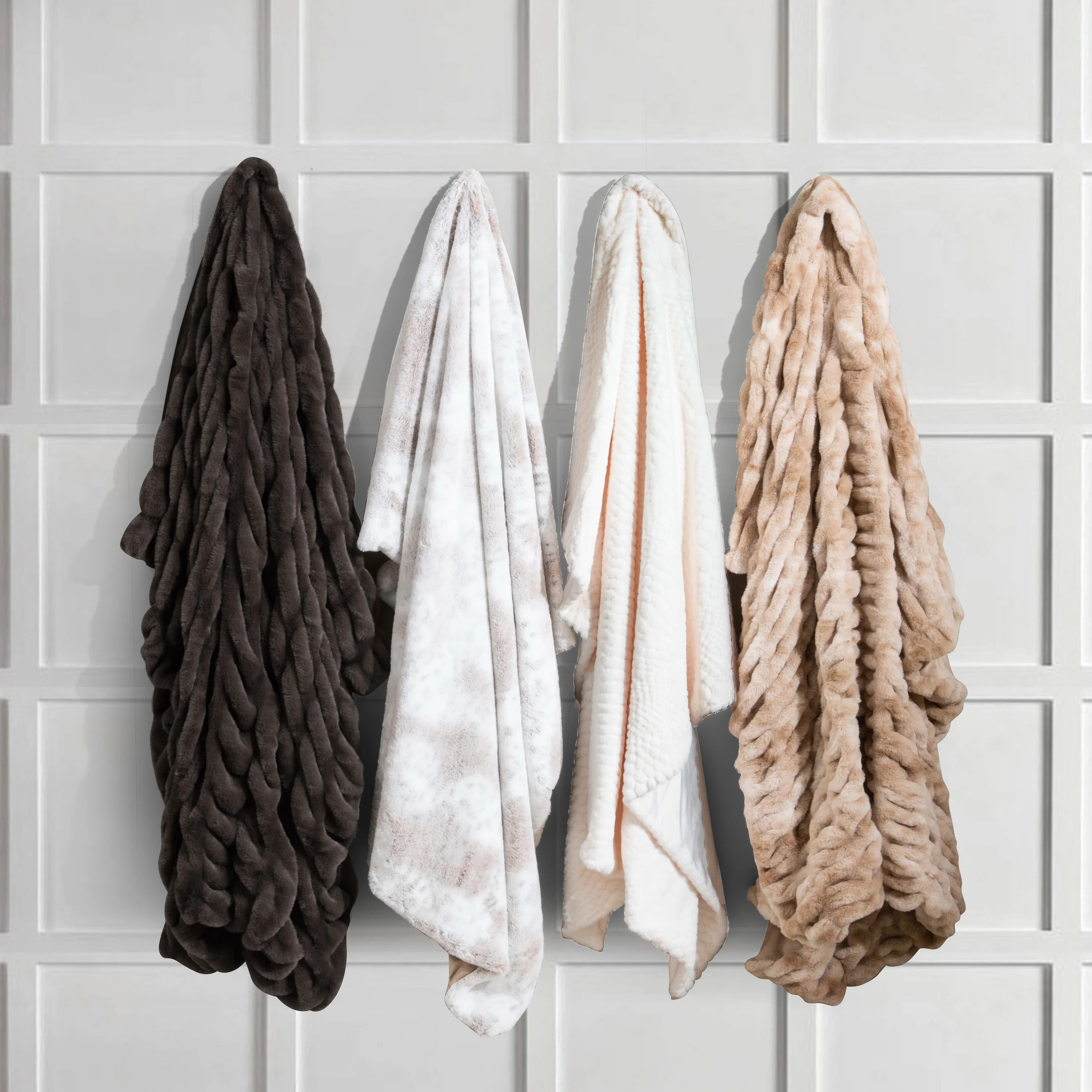 Better Homes & Gardens Polyester Faux Fur Reverse to Mink Throw, Cream, 50" x 60" | Walmart (US)