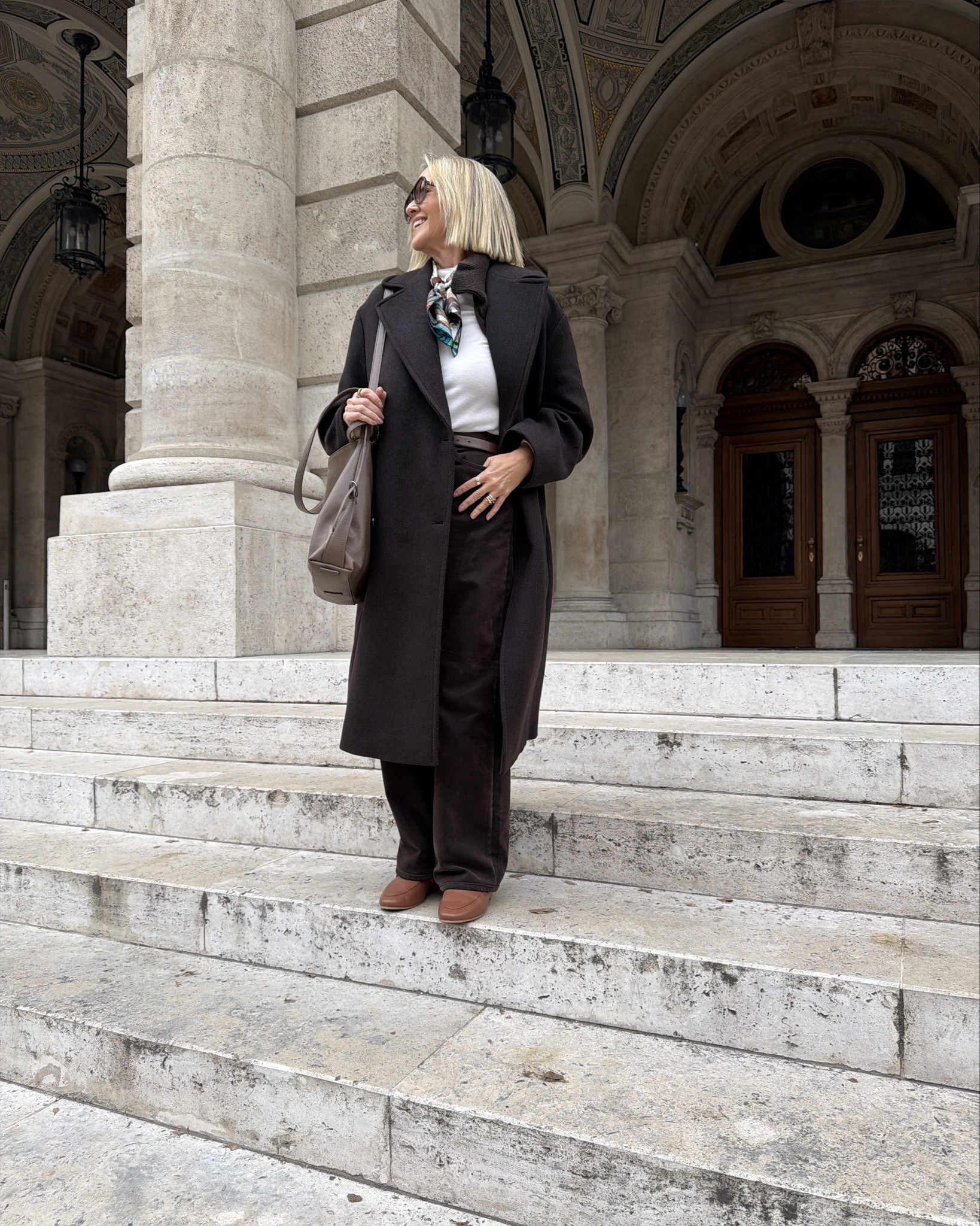 Budapest day touring 

Sizing:
L in long sleeve
30 in flocked denim 

Shoes: FRANKIE4 Ash loafers
Scarf: IDA+S

Coat is Cos bought on sale but I’ve linked similar 

#LTKtravel #LTKaustralia #LTKover50style