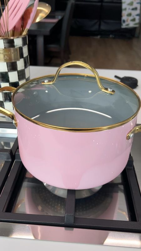 Pink pots and pink utensils 

Pink kitchen. Pink home finds. Amazon home finds. Mackenzie Childs utensil holder. Kitchen gadgets. 

#LTKMostLoved #LTKGiftGuide #LTKVideo