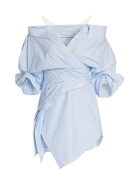 Wrap Front Off-The-Shoulder Shirtdress | Saks Fifth Avenue