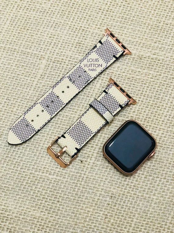 LV, apple watch band, Damier Azur, Apple watch straps, Lv Apple watch band, Series 1, 2, 3 and 4,... | Etsy (US)