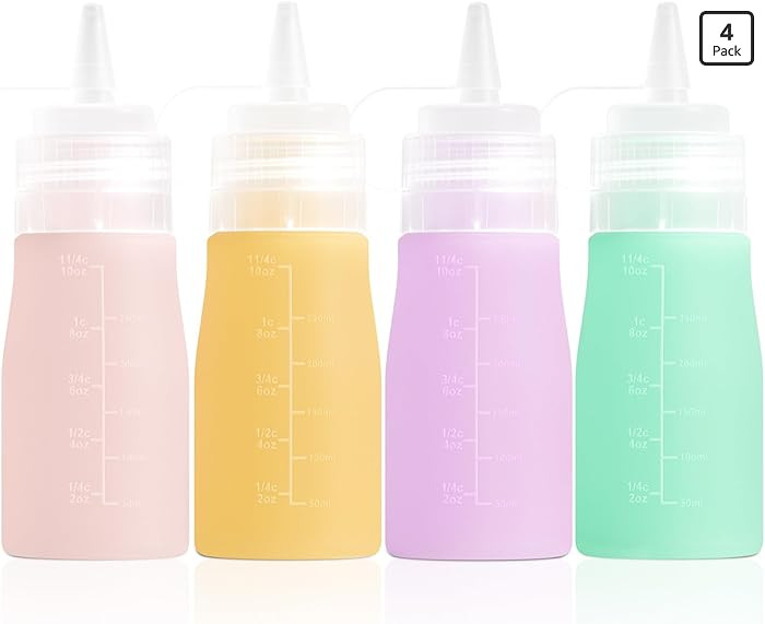 Condiment Squeeze Bottles, 12 oz Silicone Squeeze Bottles For Sauces, Leak Proof Condiment Contai... | Amazon (US)