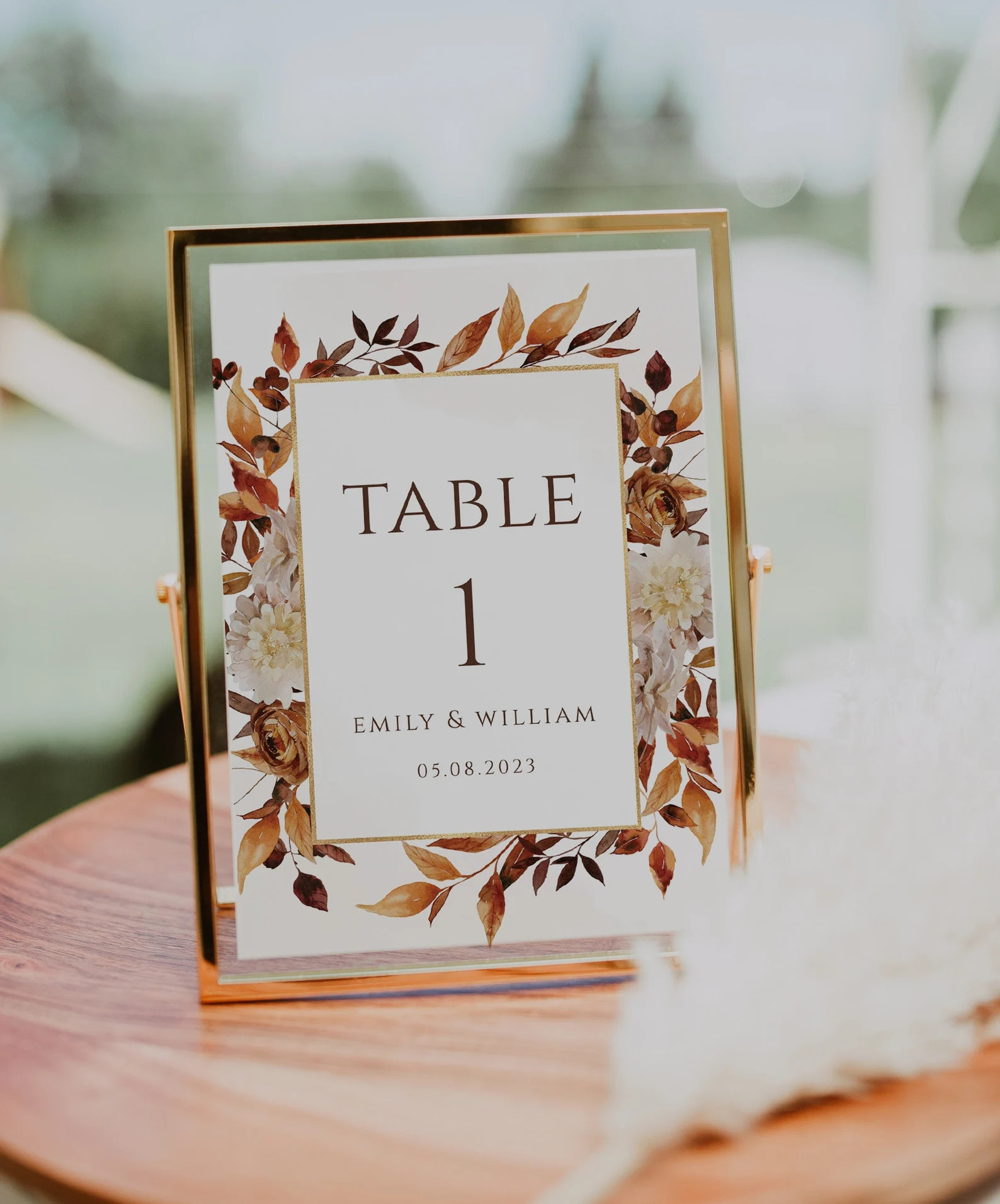Fall Wedding Table Numbers, Table Number Template, Seating Card, Autumn Wedding Table Numbers, Ed... | Etsy (US)