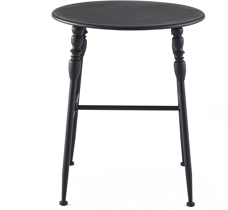 The Lakeside Collection Metal Vintage Table - Farmhouse Spindle Leg Dining Windsor Table - Black | Amazon (US)