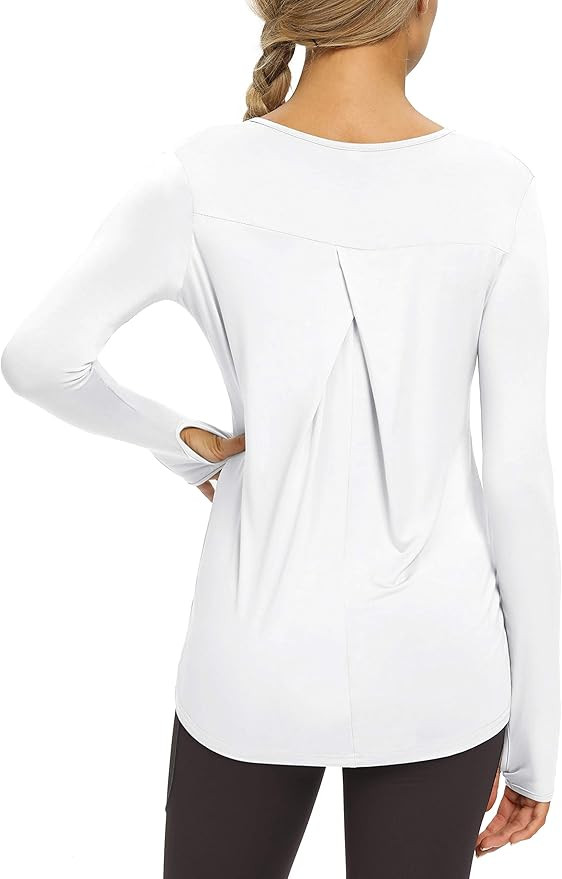 Bestisun Yoga Long Sleeve Tops for Women Workout Shirts Exercise Gym Clothes Athletic Wear | Amazon (US)