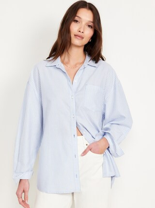 Oversized Button-Down Boyfriend Shirt | Old Navy (US)