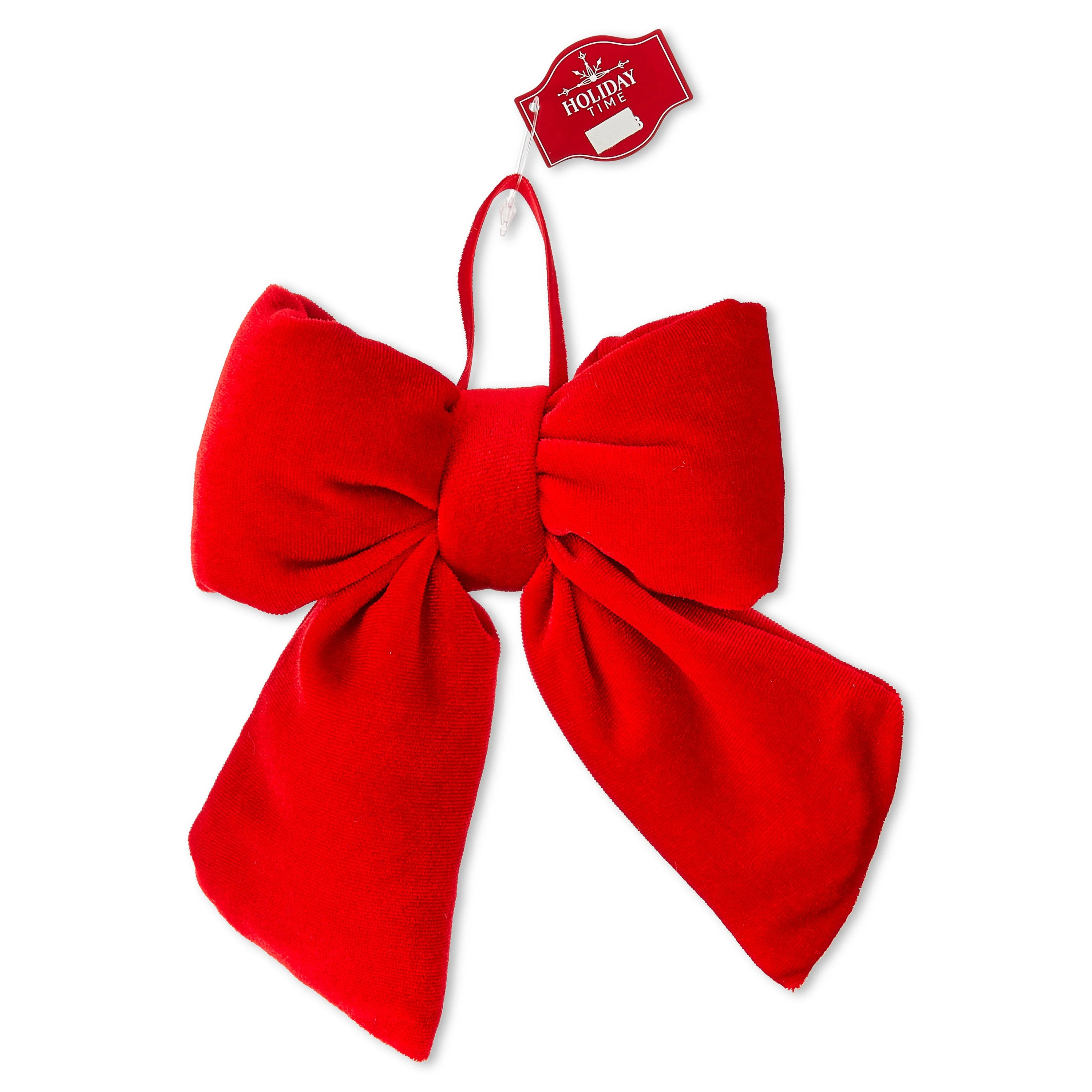 Red Velvet Puffy Bow Christmas Ornament, 5.75", by Holiday Time | Walmart (US)