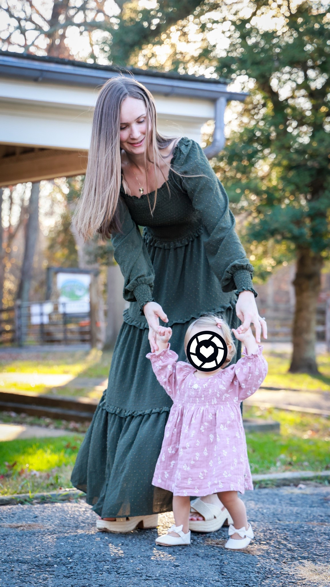 Fall family pictures for our Christmas card. I wore a green maxi dress (my husband wore a green/tan flannel) and our daughter wore this cute mauve dress. Cute was to coordinate outfits but not too matchy


#LTKStyleTip #LTKmomlife #LTKHoliday