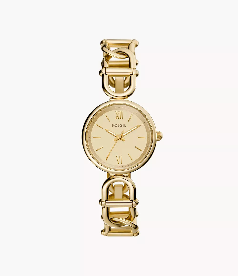 Carlie Three-Hand Gold-Tone Stainless Steel Watch | Fossil (US)
