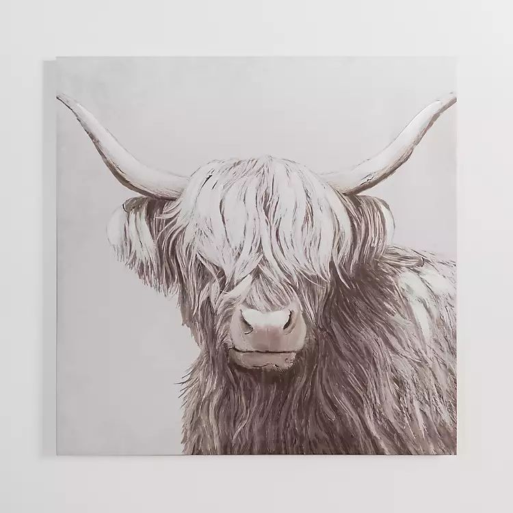 Shy Highland Cow Canvas Art Print | Kirkland's Home