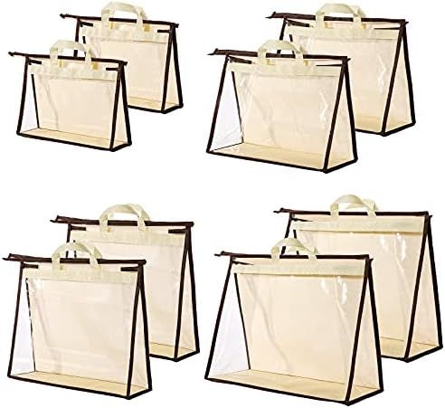 CINPIUK 8 Pack Handbag Dust Bags Clear Purse Storage Organizer for Closet, Hanging Zipper Storage... | Amazon (US)