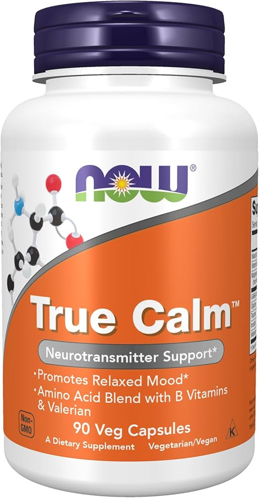 NOW Supplements, True Calm™, Amino Acid blend with B Vitamins & Valerian , 90 Veg Capsules | Amazon (US)