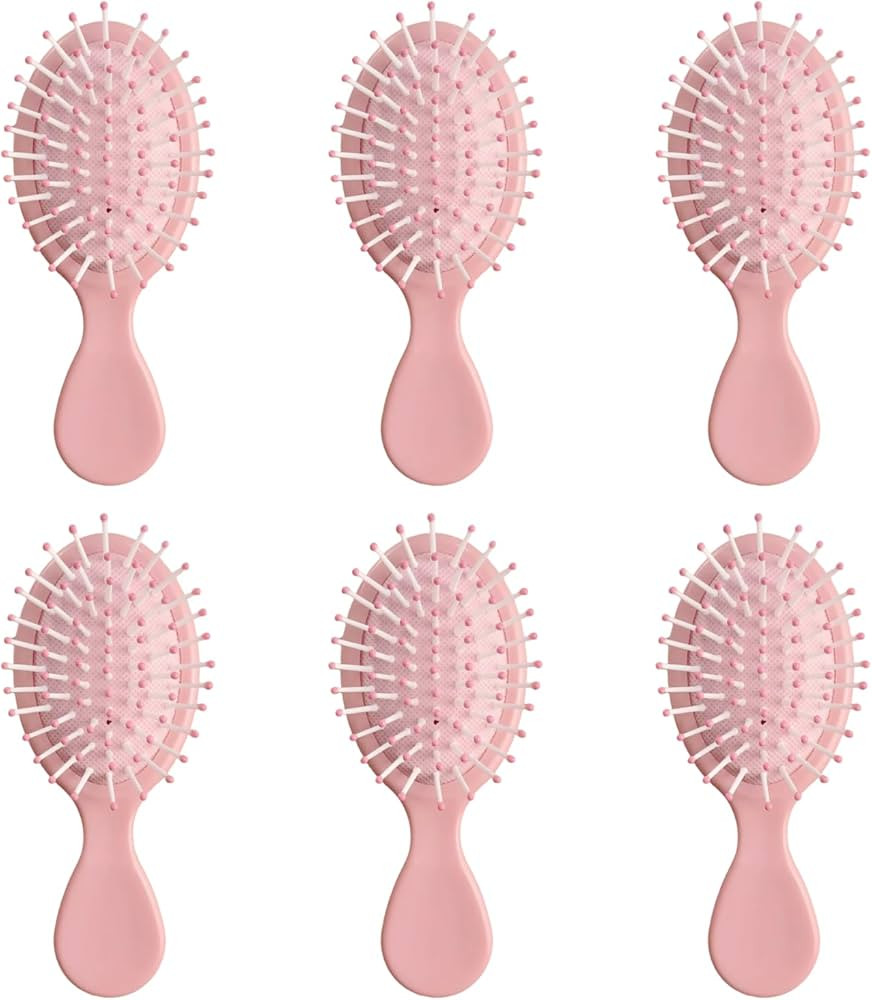 6 Pack Mini Hair Brush Bulk, Wet Hair Brush for Travel, Mini Brush for Most Hair Types, Travel Br... | Amazon (US)