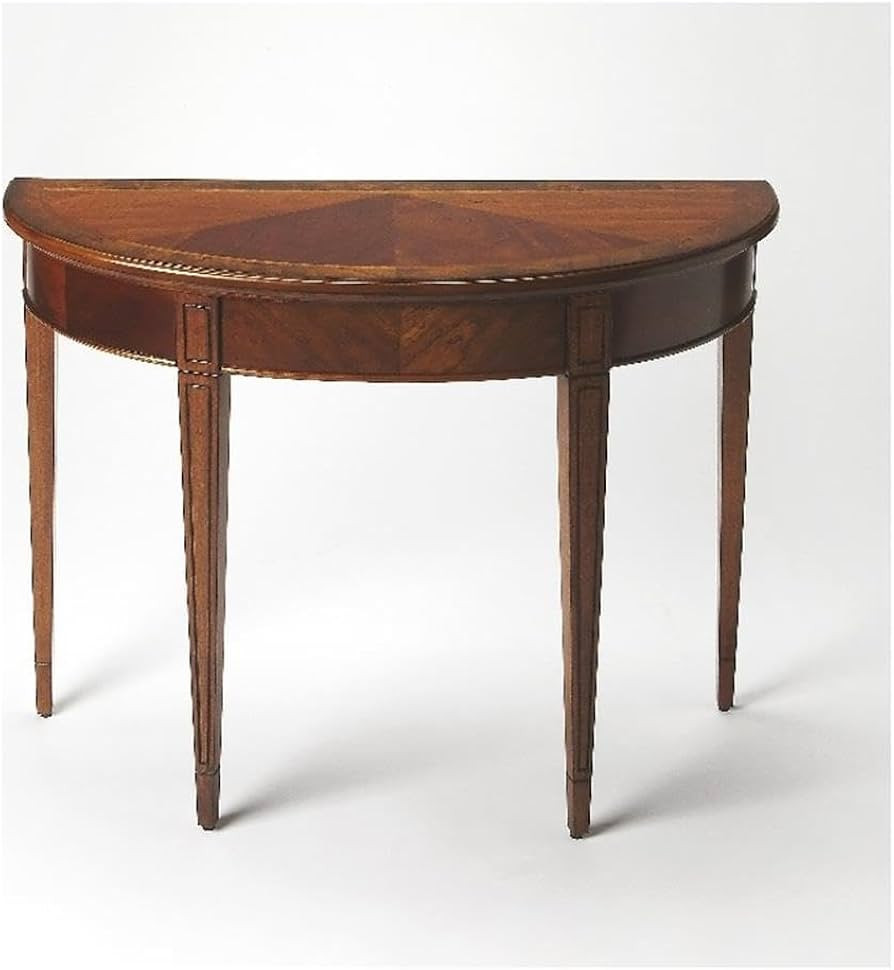 Butler Hampton Olive Ash Burl Demilune Console Table | Amazon (US)