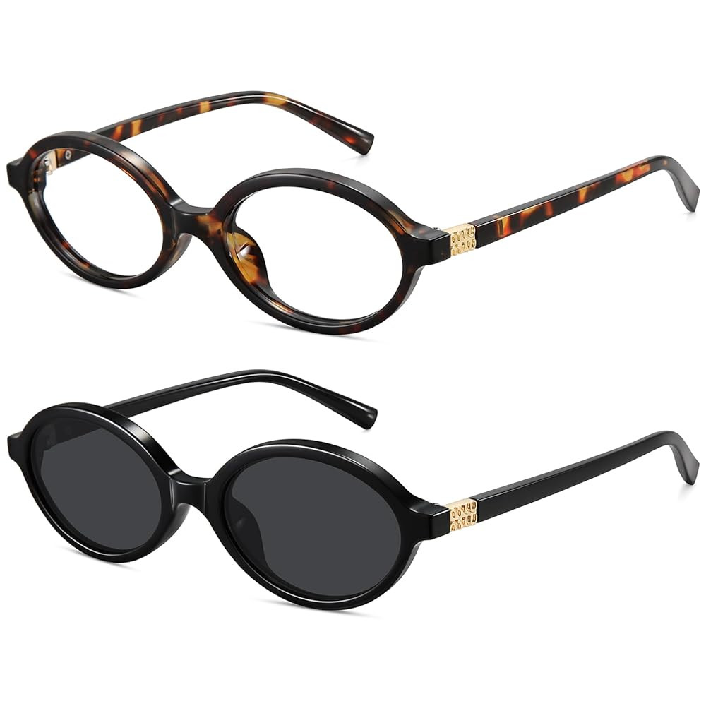 WOWSUN Retro Oval Sunglasses Womens Trendy Sun Glasses Sunnies UV400 Protection | Amazon (US)
