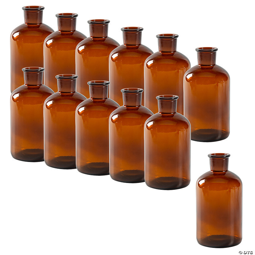 Bulk 12 Pc. Amber Glass Bud Vases | Oriental Trading Company