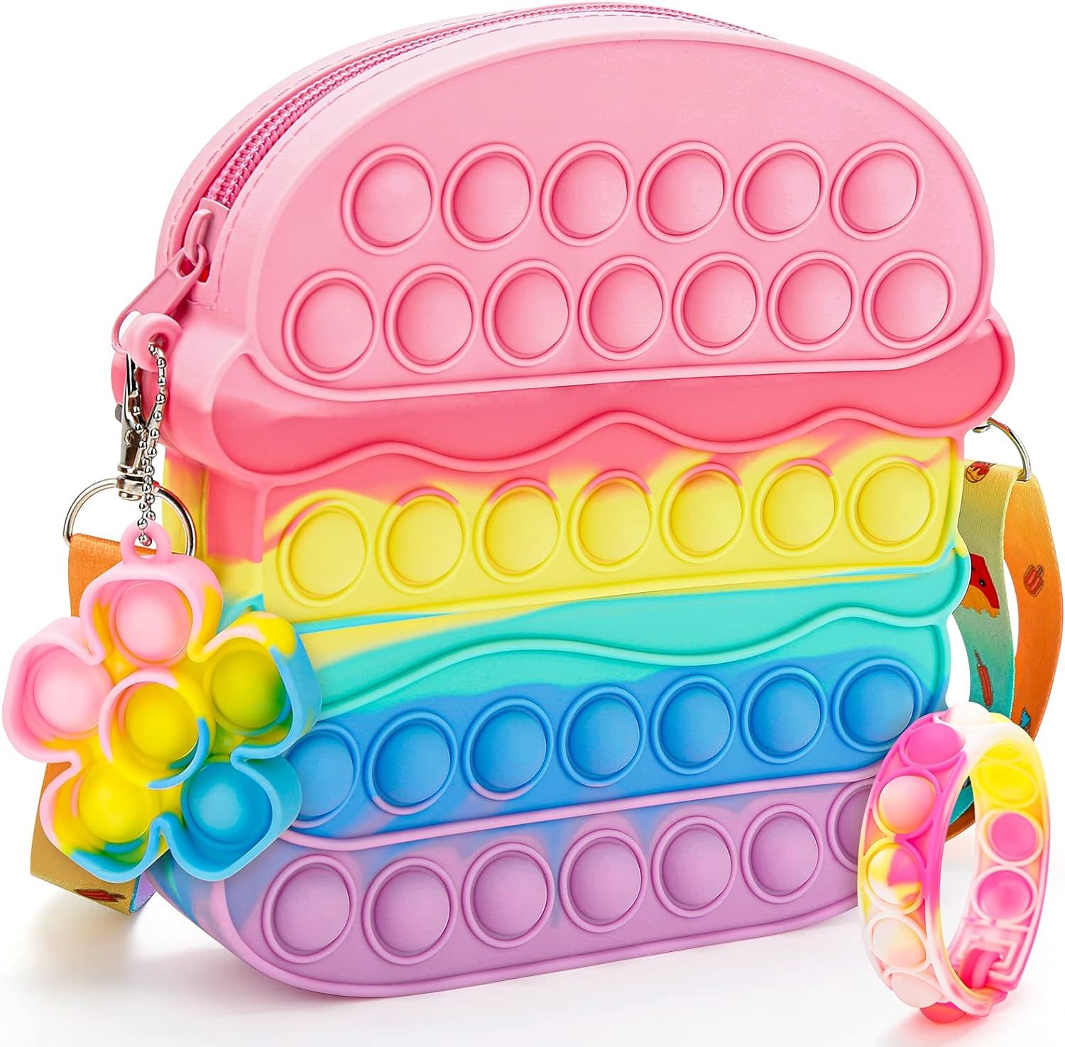 Procover Pop Bag Push It Purse Fidget Toys for Girls, Fidget Bubble Popper Crossbody Bag for Kid ... | Amazon (US)