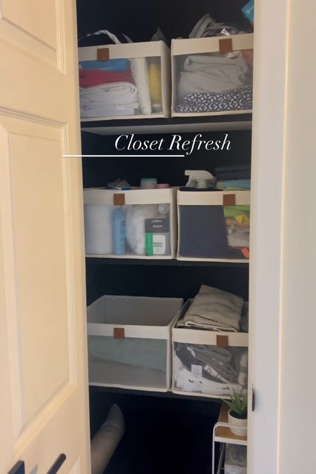 Closet Refresh complete 🌿
with a good clean out, fresh paint + new affordable organizer cubes!☺️

#LTKfamily #LTKunder100 #LTKhome