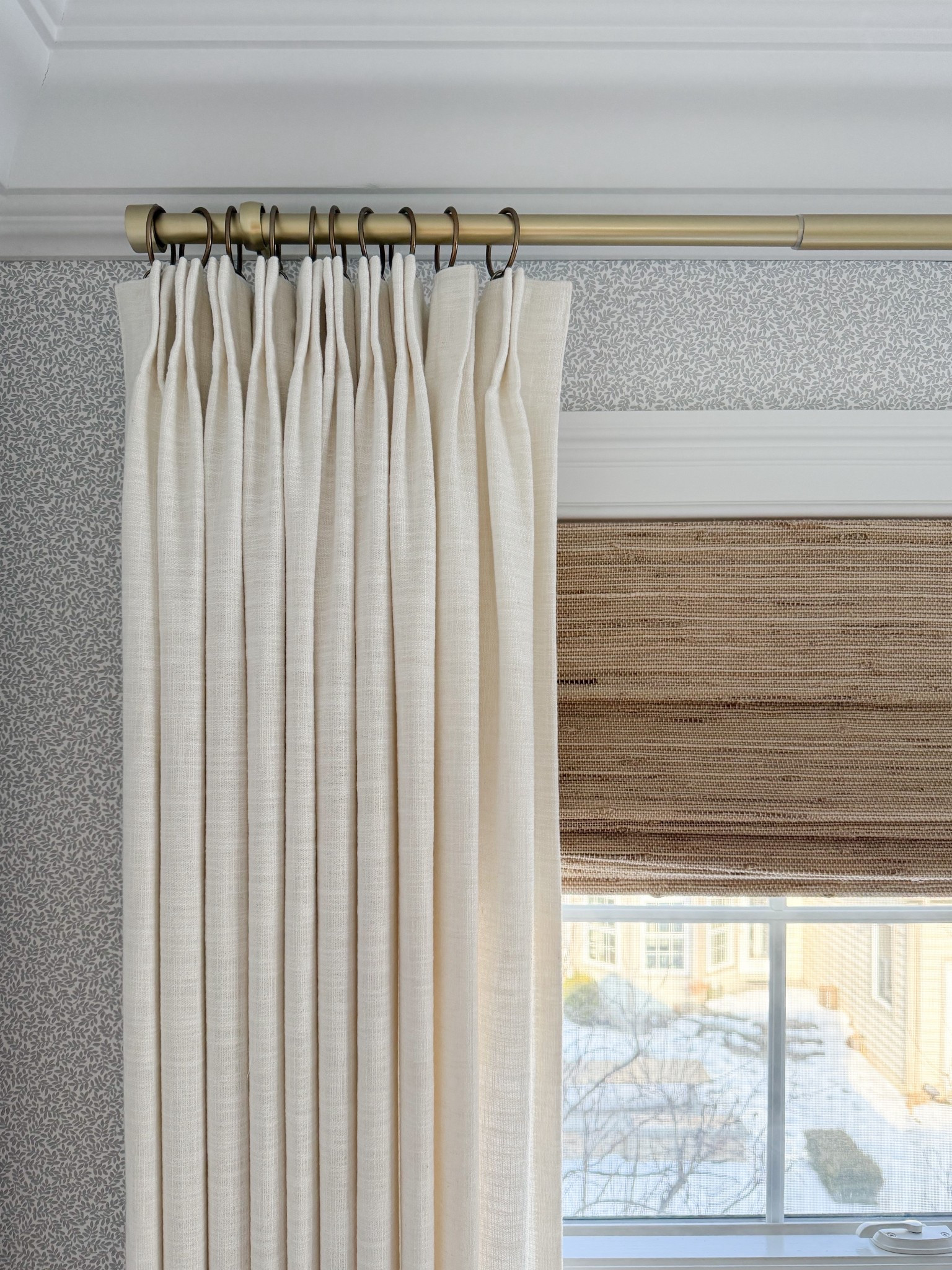 I love to layer linen curtains over a woven shade. Tons of texture, warmth and interest! Liking both this shade, curtain panels and hardware (you can use code GIRLONTHEHUDSON for 15% off the shade and curtains!) 

#LTKSaleAlert #LTKSeasonal #LTKHome