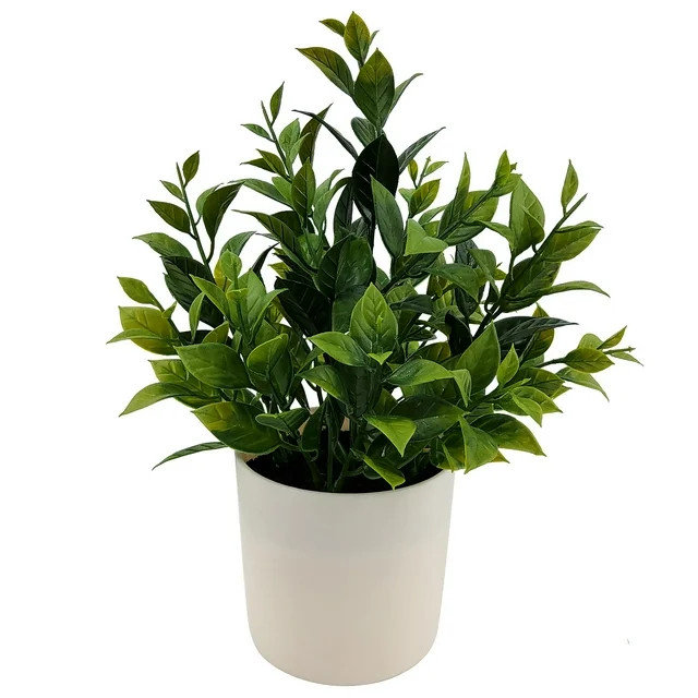 Mainstays 10" Artificial Tea Leaf Plant in Vanilla Planter, Pot Not Included. | Walmart (US)