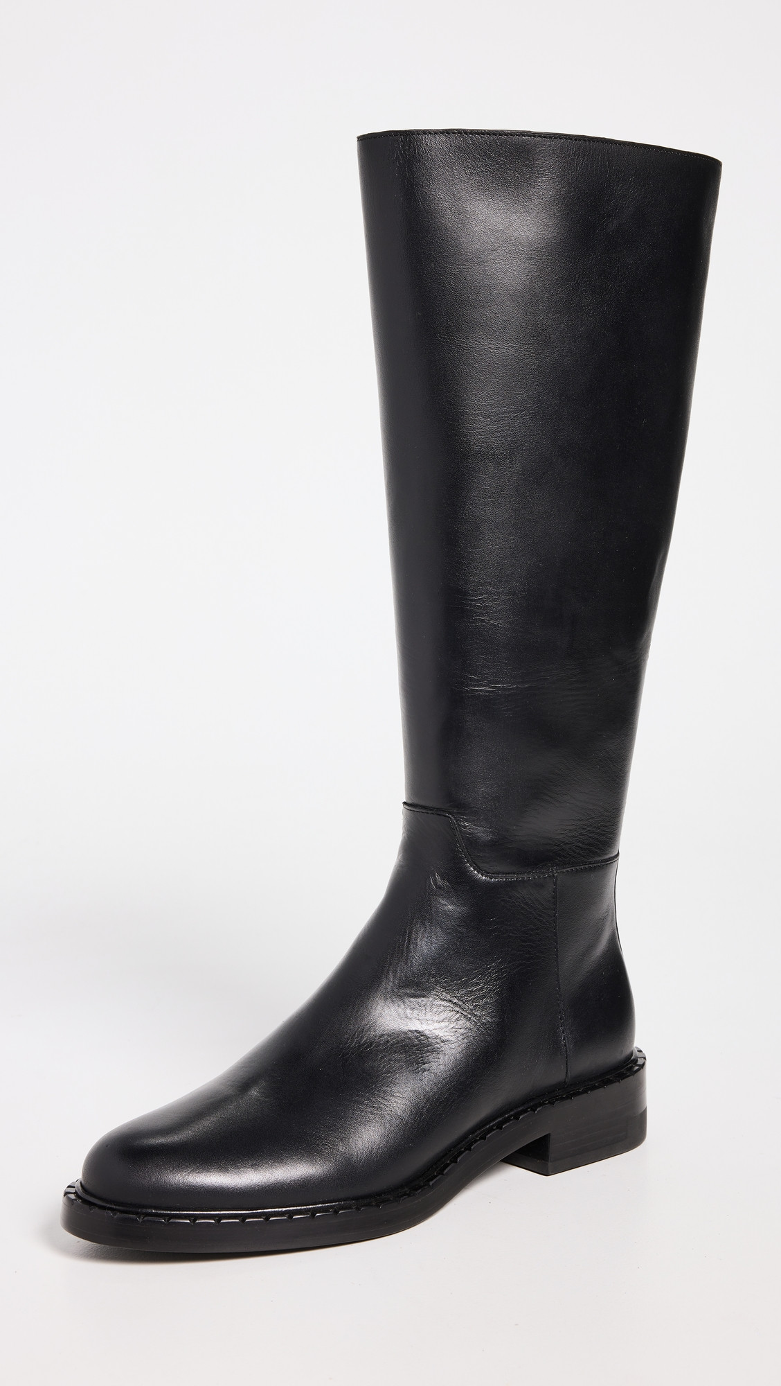 Reformation Nancy Knee Riding Boots Black Leather 9.5 | Shopbop