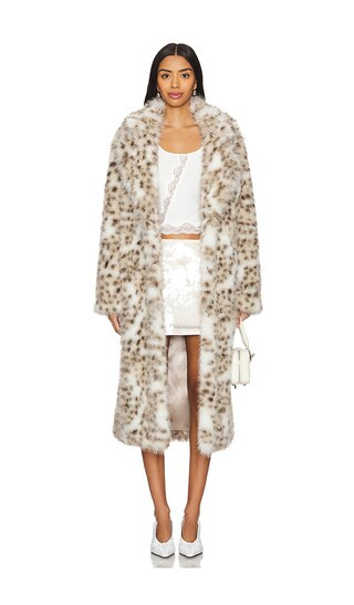 x Emma Rose Lola Faux Fur Coat in Snow Leopard | Revolve Clothing (Global)