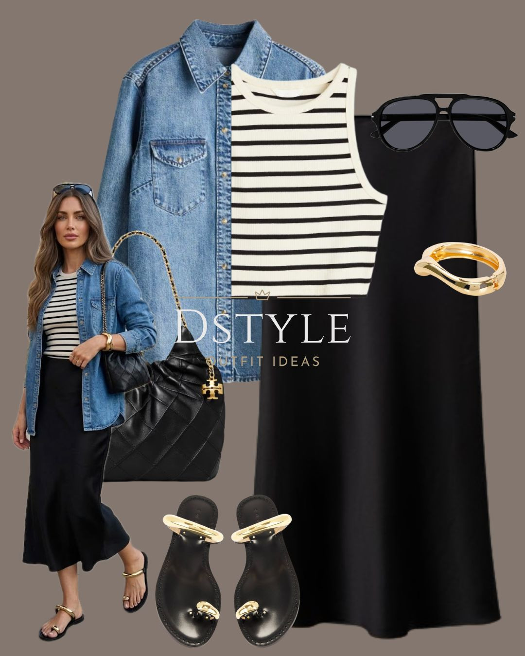 The ultimate "French girl" uniform for a busy day. 🇫🇷⚓️

I’m convinced a classic stripe tank is the hardest working piece in my closet. I paired it with this silky black midi and a denim shirt over the top to keep it feeling casual and cool. It’s that perfect transition look for when the sun is out but there’s still a bit of a breeze.

Can we talk about these sandals, though? The gold hardware is such a vibe and makes even a simple outfit feel so high-end. I finished it off with this quilted tote and my favorite aviators. 🕶️✨

Linking all these staples below—honestly, you’ll reach for these pieces all season long! 🖤💙 

 

#LTKootd