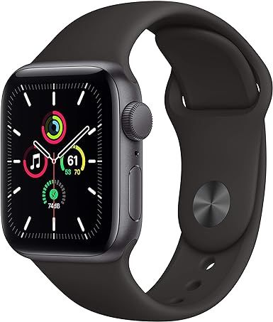 New Apple Watch SE (GPS, 40mm) - Space Gray Aluminum Case with Black Sport Band | Amazon (US)