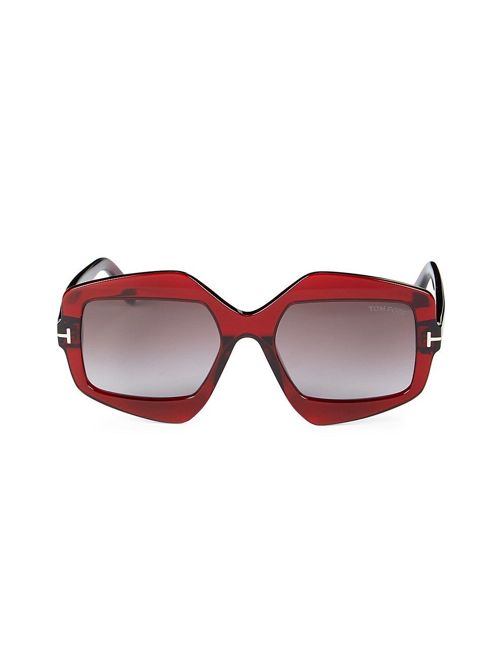 Tom Ford Women's Tate 55MM Rectangle Sunglasses - Red | Saks Fifth Avenue