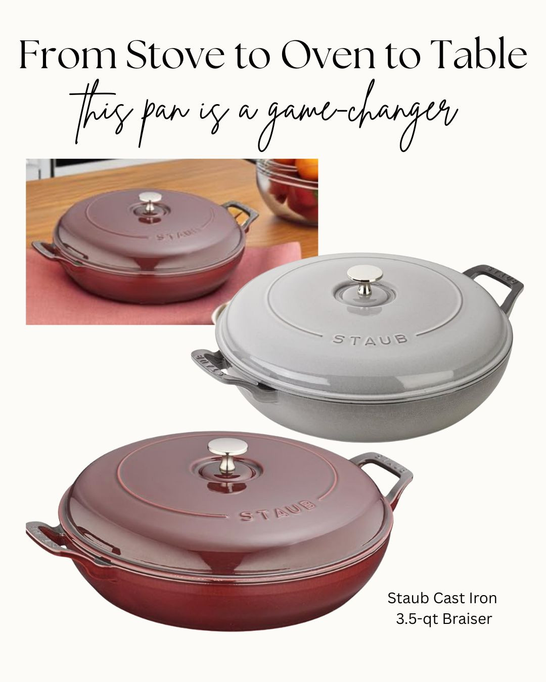 This one’s a forever kitchen favorite. My Staub Cast Iron Braiser is one of those pieces that feels like it’ll outlive me—and still cook like a dream.

Staub Cast Iron 3.5-qt Braiser 

 #LTKHoliday #LTKfoodie #LTKHome