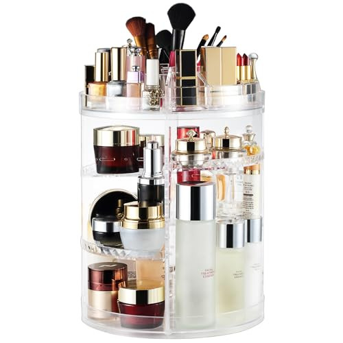 Makeup Organizer, 360 Degree Rotating Adjustable Cosmetic Storage Display Case with 8 Layers Larg... | Amazon (US)