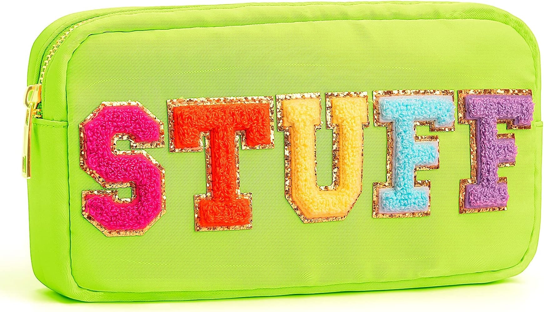 Radiant Chenille Monogram Makeup Bag, Trendy Embroidered Travel Cosmetic Purse for Women & Girls,... | Amazon (US)