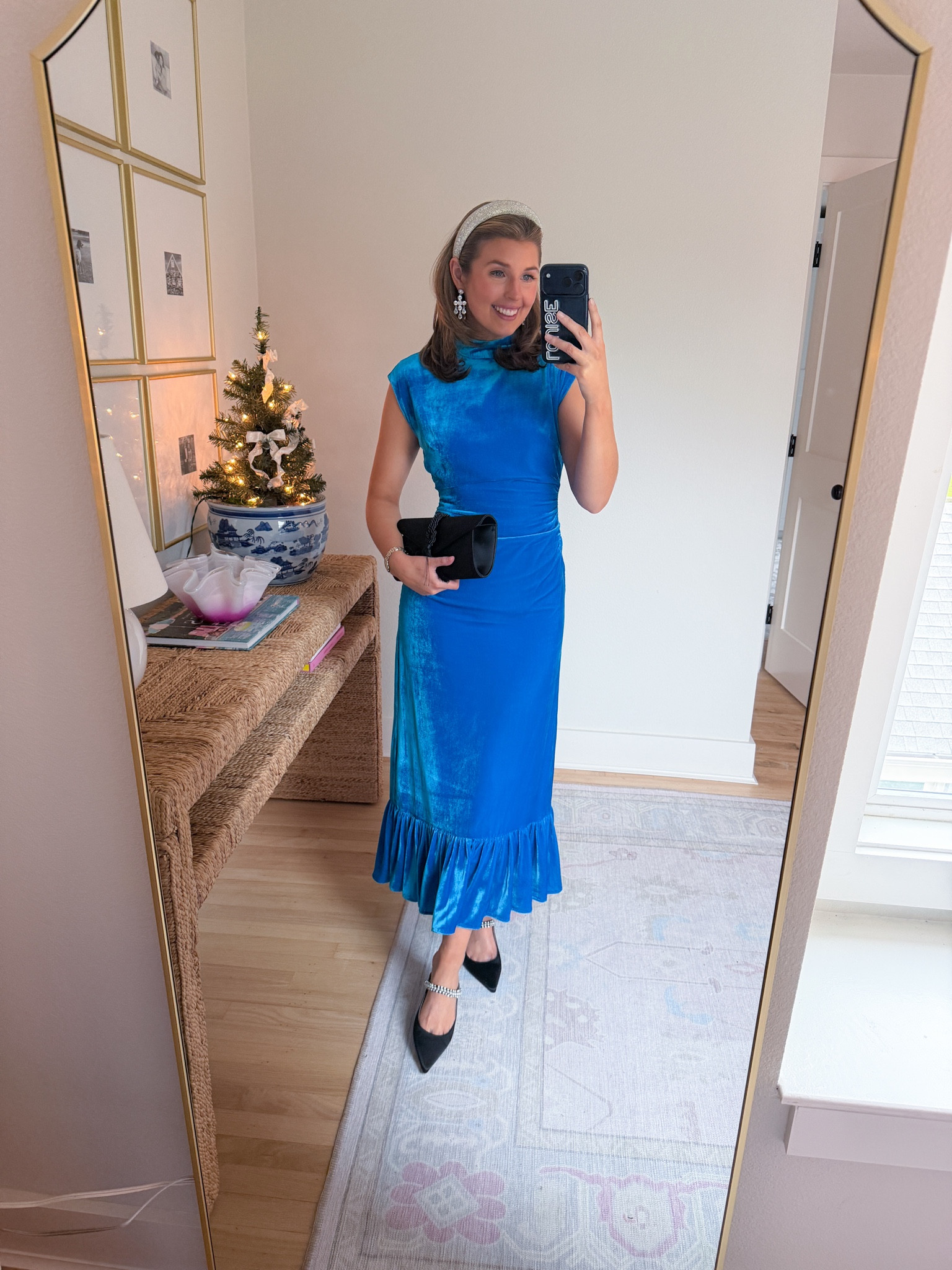 Blue velvet holiday look! Wearing an XS