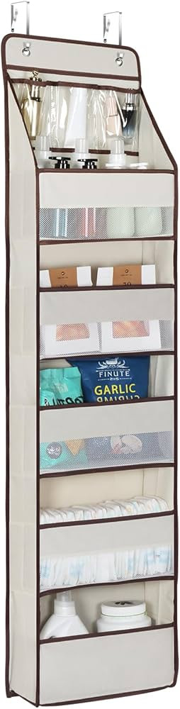 Univivi Door Hanging Organizer Nursery Closet Cabinet Baby Storage with 5 Large Pockets and 3 Sma... | Amazon (US)