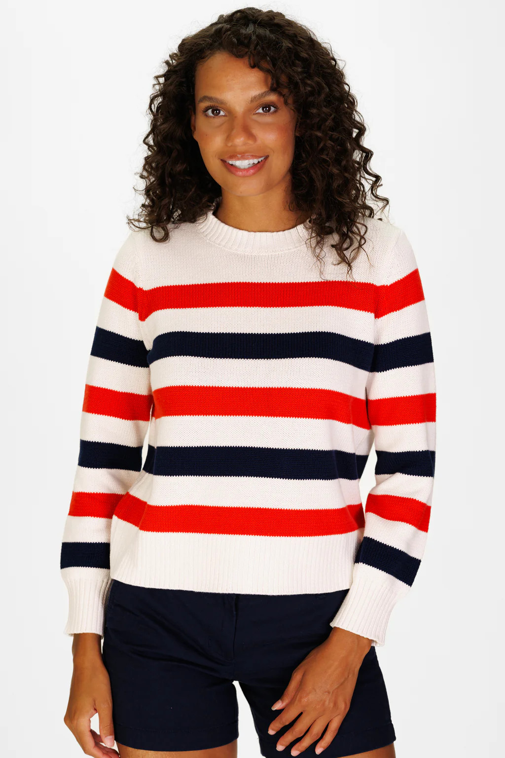 Sport Crew Sweater in Americana Stripe | Duffield Lane