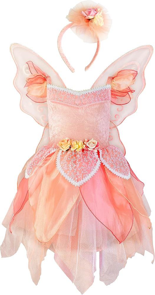 DJDLPARTY Pink Fairy dresses up costume set for Girls with Wing and headband | Amazon (US)