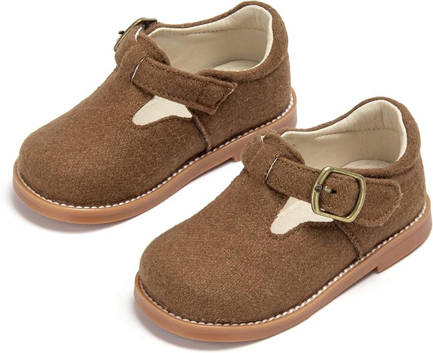 THEE BRON Girls T-Strap Mary Jane Oxfords Vintage Cutout Dress Shoes School Party | Amazon (US)