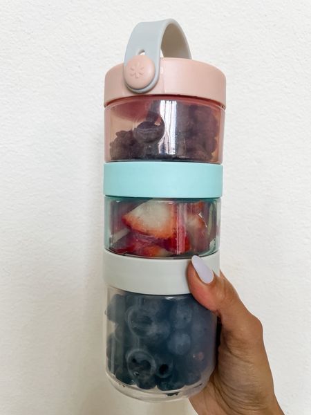 Stackable travel food container to store snacks when we’re on the go! 
🍓🫐🍇
You can also store baby formula as well! #LTKbaby #LTKkids

#LTKFamily #LTKKids #LTKBaby