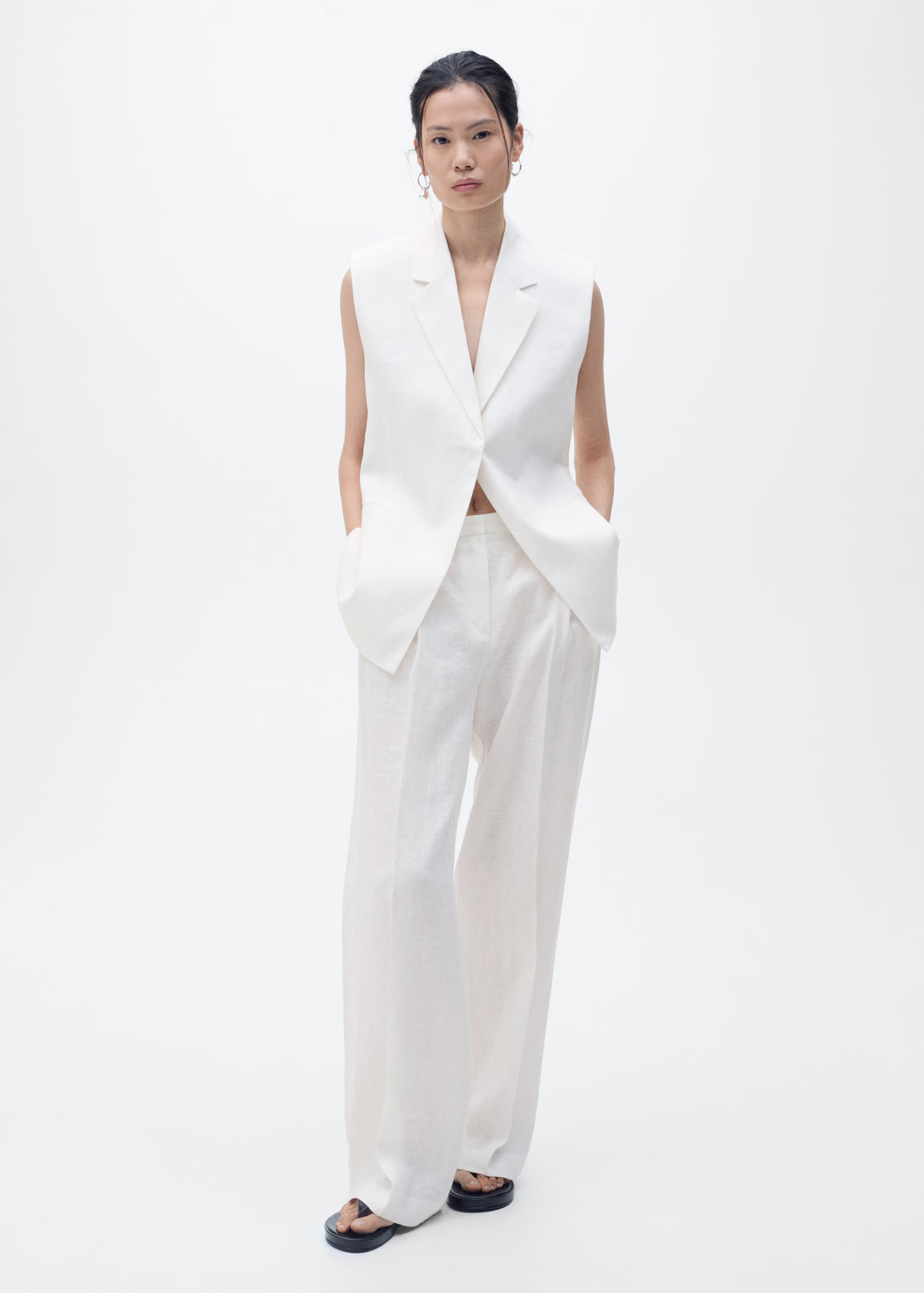 Straight-fit linen suit trousers - Women | MANGO United Kingdom | MANGO (UK)