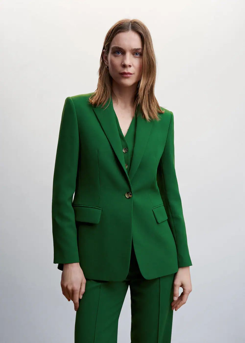 Suit blazer with buttons | MANGO (US)