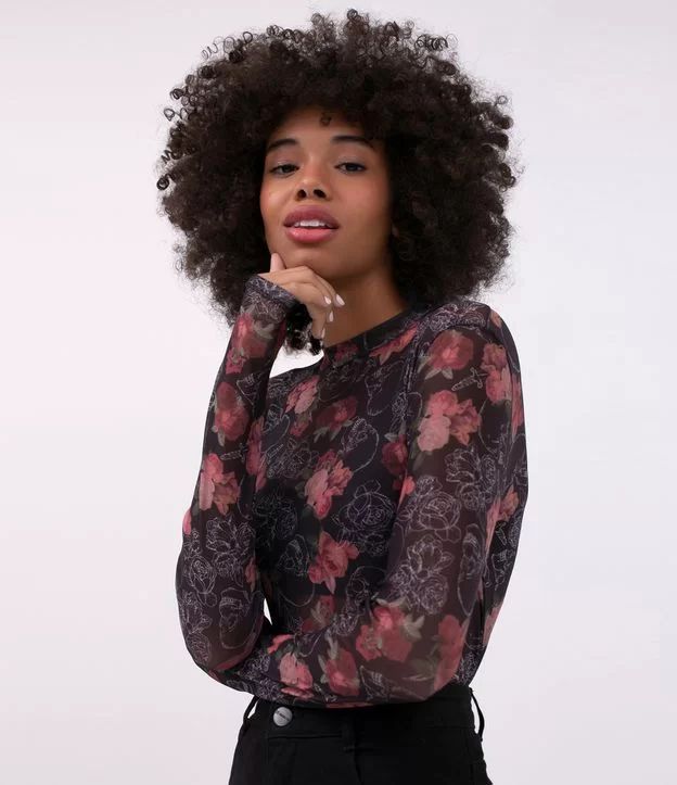 Blusa Estampada com Caveira Floral em Tule  - Lojas Renner | Lojas Renner (BR)