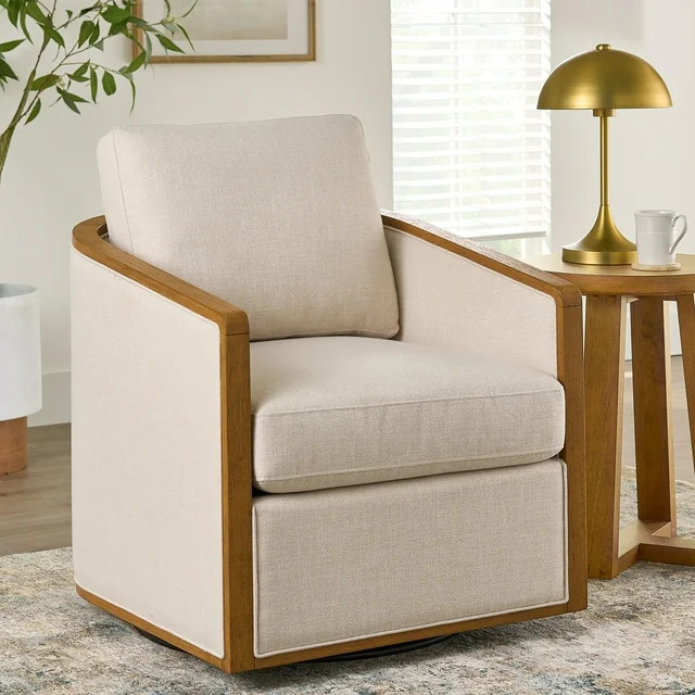 Better Homes & Gardens Windsor Swivel Accent Chair, Cream | Walmart (US)