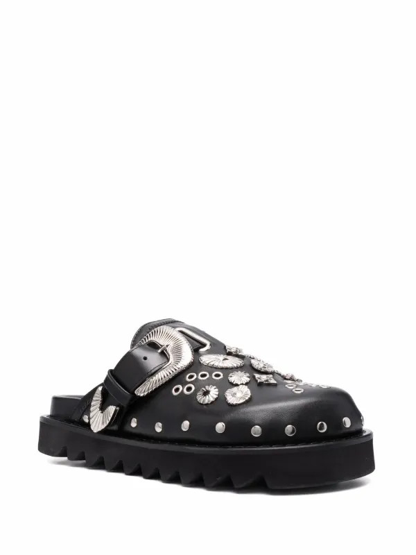 Toga Pulla Sabot Metal Mules | Black | FARFETCH | Farfetch Global