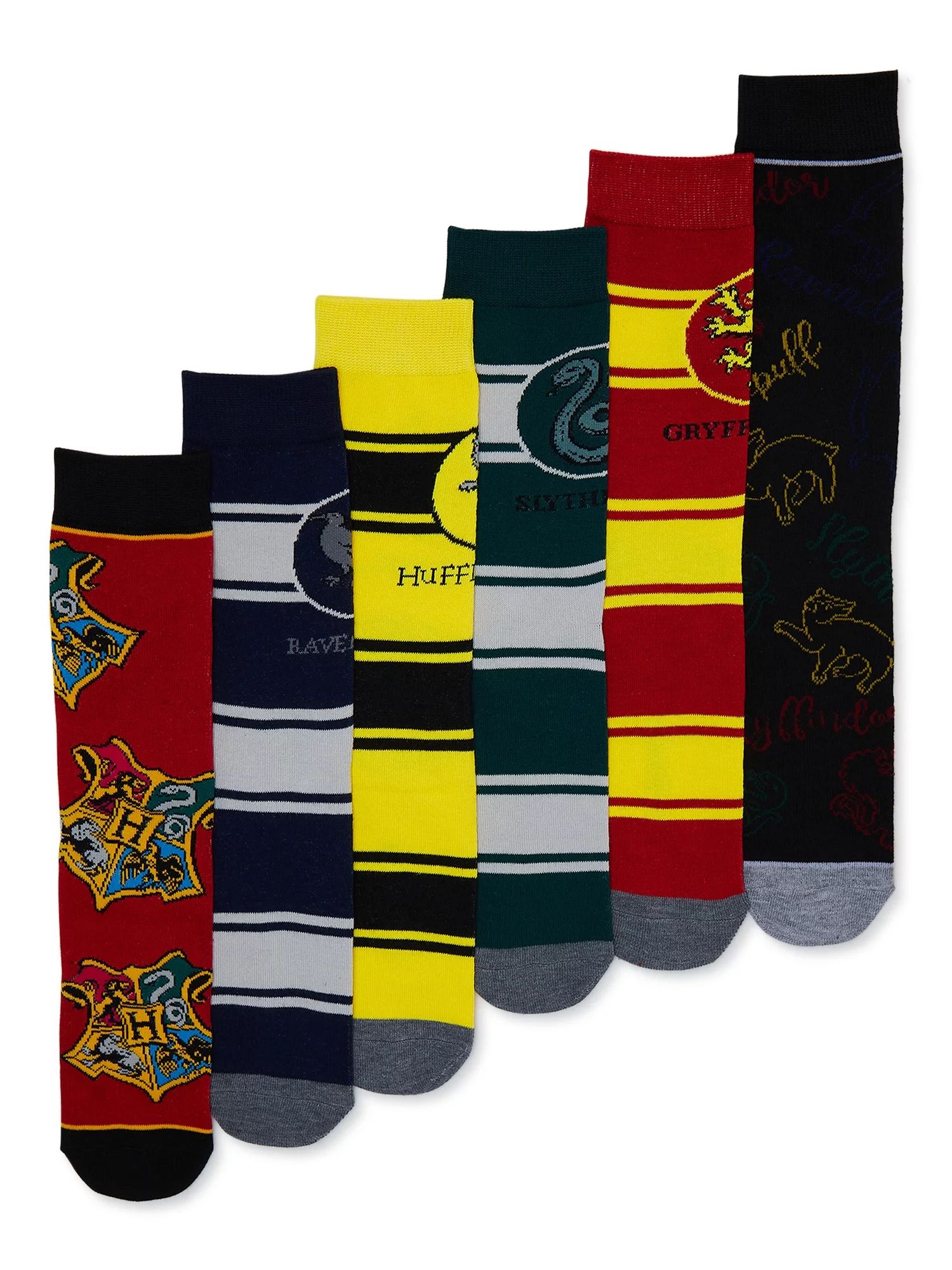 Harry Potter Men's Hogwarts Crew Socks, 6-Pack - Walmart.com | Walmart (US)