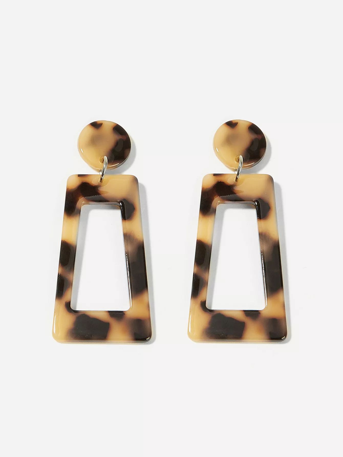 Leopard Pattern Geometric Drop Earrings 1pair
     SKU: earringer181102837       
               ... | ROMWE